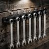 Wall Mounted Wrench Organizer Rack with Numbered Hooks Tool Storage Holder for Home Garage Workshop Tool Hanging and Easy Access