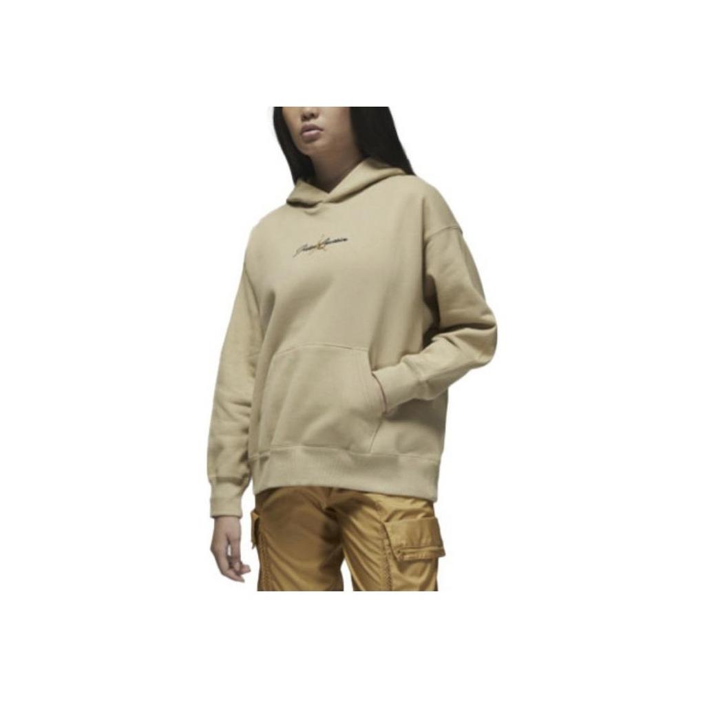 Jordan Paris Collective Logo Print Hoodie Long Sleeve Women Tops Apricot DV1386-250