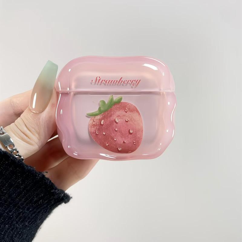 Small Fresh Strawberry Illustration for Apple AirPods 1 /1 Generation Bluetooth Headset Case Protective Case 1/1 Soft Pro1