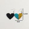 New Valentine's Day Heart Acrylic Earring for Women Creative Gold Powder Dual Color Love-Shape Drop Earrings Trendy Jewelry Gift