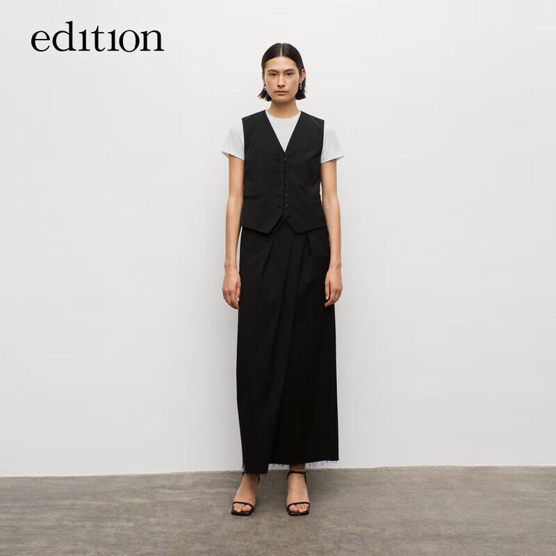 Edition Women s Frayed Hem Worsted Wool Wrap Skirt XS 155