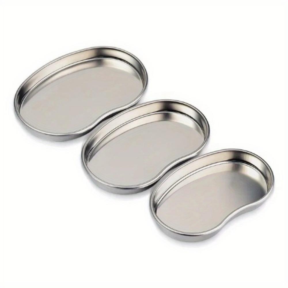 3Pcs Stainless Steel Surgical Bending Tray Disinfection Eyebrow Lip Permanent Makeup Body Art Dental Tattoo Accessories
