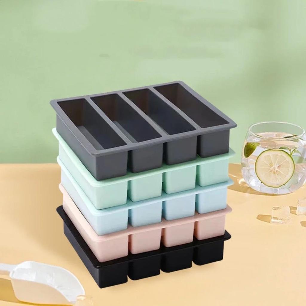 1PCS Giant Storage For Food Meal Sauce With Lid Silicone Freezer Trays Extra Large Soup Ice 4 Cubes Tray Food Freezing Molds
