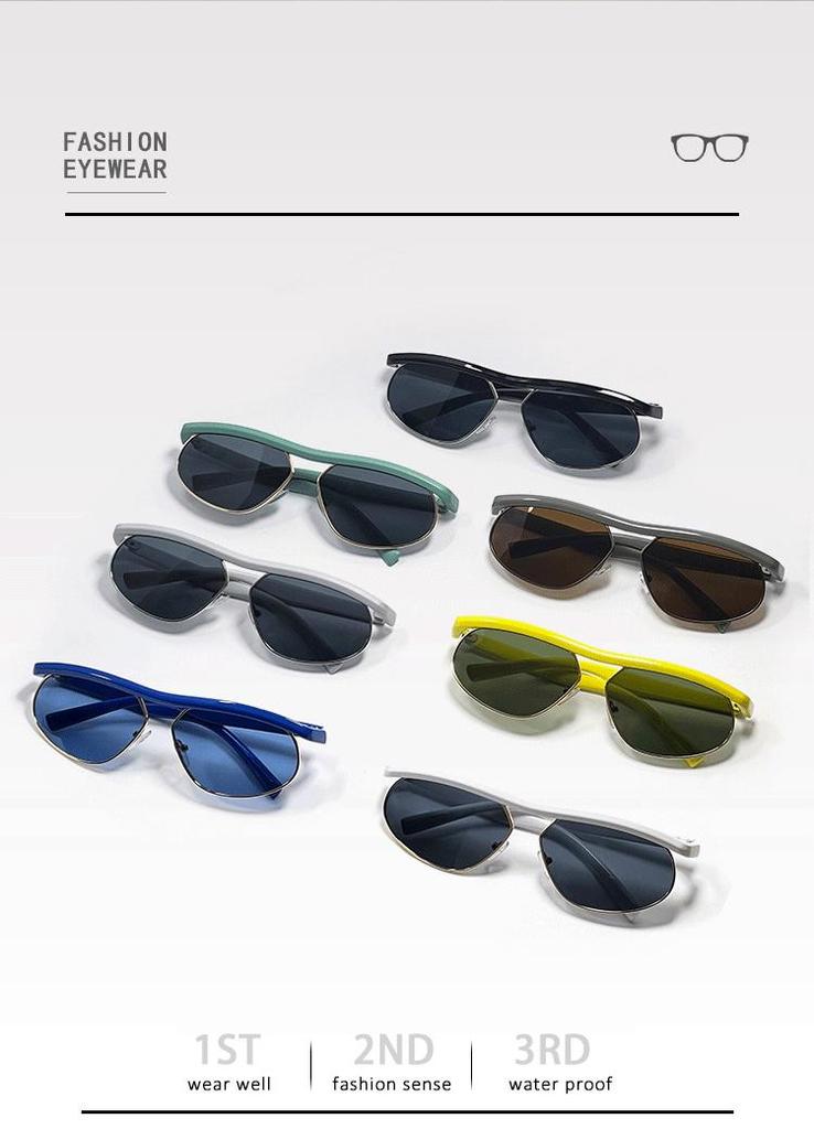 Futuristic Tech-Inspired UV400 Sunglasses Distinctive Half-Frame Design-Trendy Punk-Style Riding Goggles Ultra-Cool Streetwear