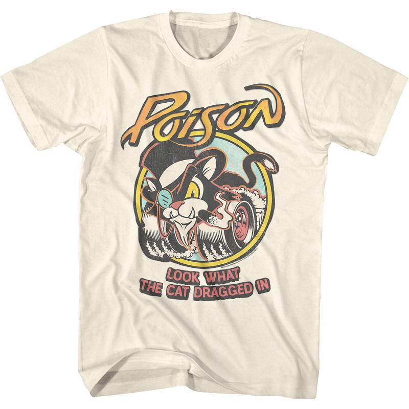 1986 Look What The CatTour Poison Retro Band Black Cat Print T-Shirt T-shirt 3XL
