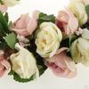 Shape Artificial Floral Wreath Garland with Ribbon