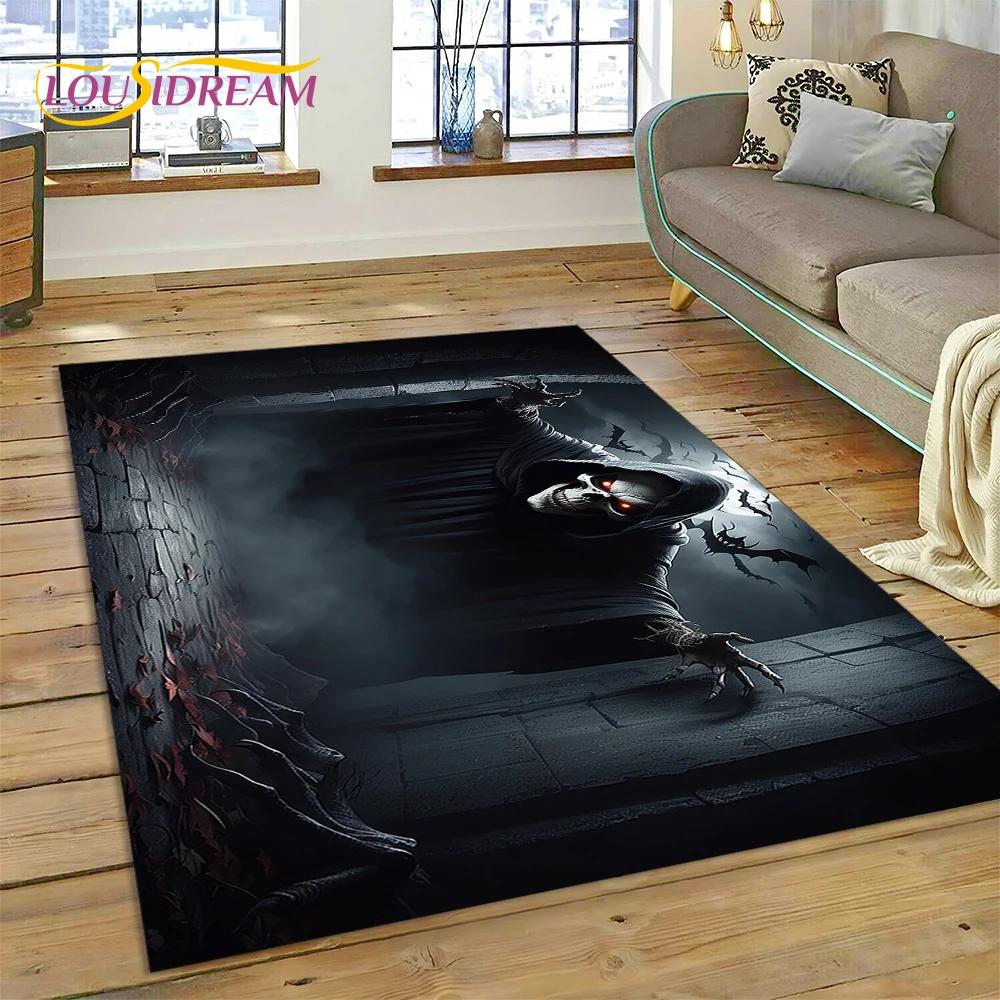 2025 New Gothic Horror Character Skull Ghost Spirit Carpet Rug for Bedroom Living Room Home Sofa Decoration,kids Decor Floor Mat