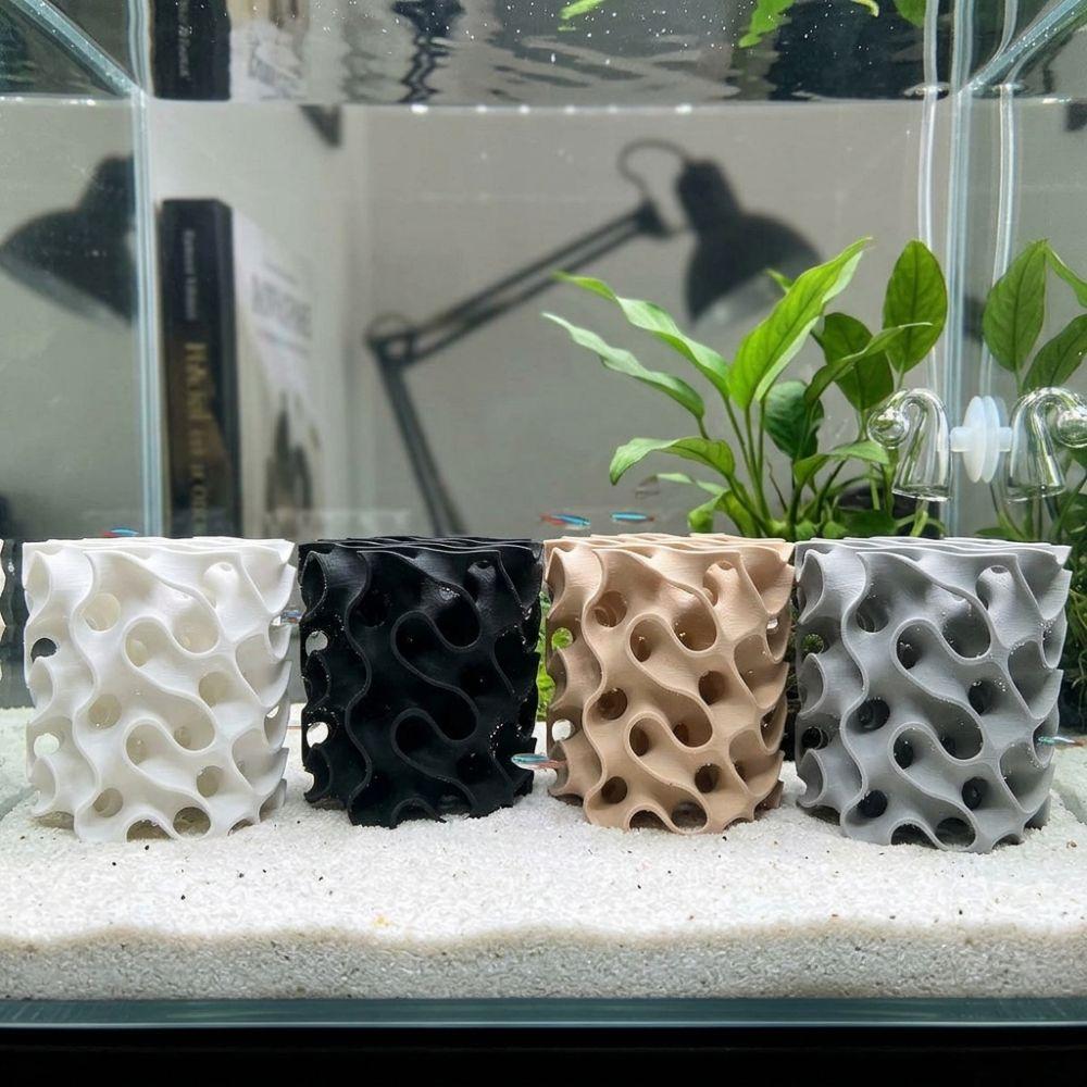 Wave-Shape Aquarium Shrimp Shelter 3D Printed Fish Tank Shrimp Hideout Fish Breeding