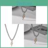 Lightning Chain Necklace Copper Microinlaid Geometric Jewelry For Street Dance Styles