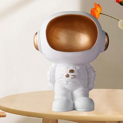 Estátua de Astronauta Tigela de Armazenamento Recipiente para Lanches Prato de Doces Escultura de Figurine de Homem Espacial em Resina Mesa
