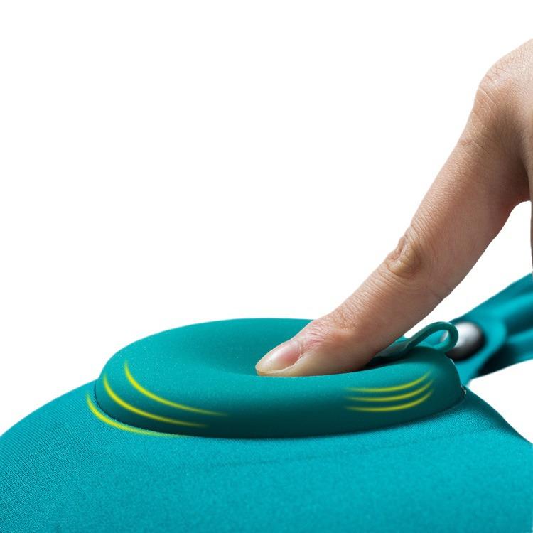 Inflatable U-Shaped Velvet Neck Pillow - Travel Essential, Foldable & Portable