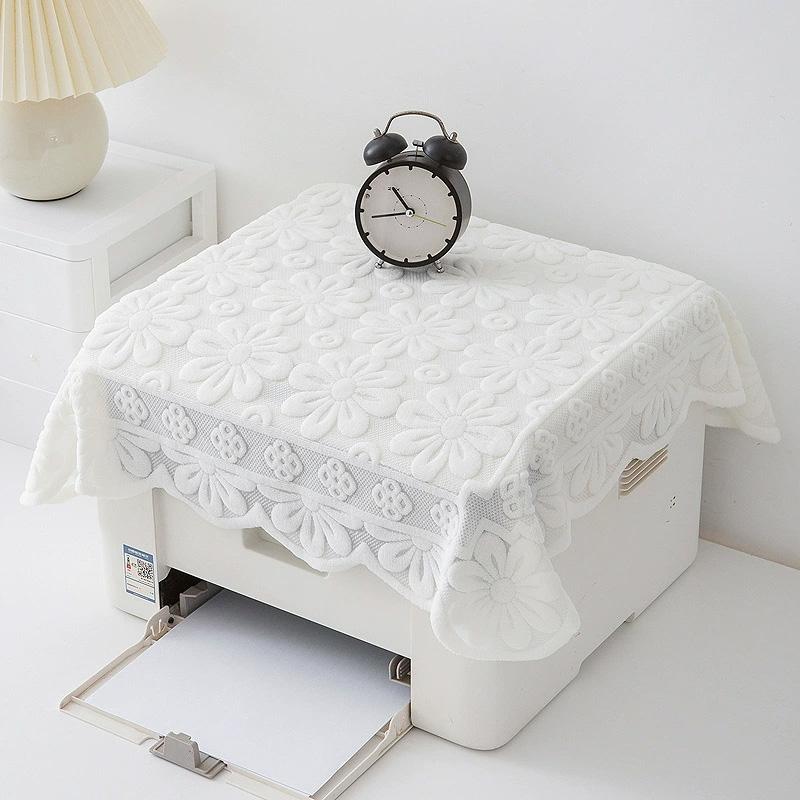 

1 шт. Факс-аппарат 60*60 см Чехол от пыли для принтера Универсальное кружево Кухонные офисные принадлежности Пылезащитный чехол Квадратный протектор для рисоварки C белый