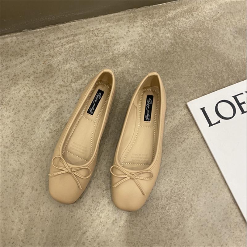 Flat Shoes Women Ballerinas Round Toe Bowtie Slip on Ballet Flats Lazy Loafers Moccasins Soft Comfort Ladies Casual Flats Shoes