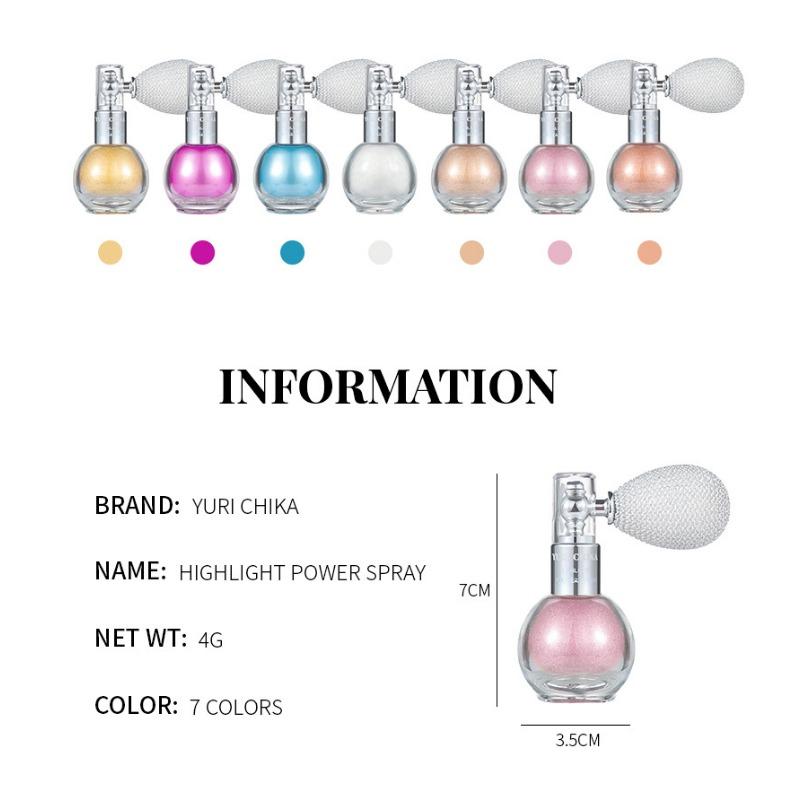 YURI CHIKA Spray Brightening Glitter Spray Body Fragrance Powder Highlight Spray Powder Body Spray