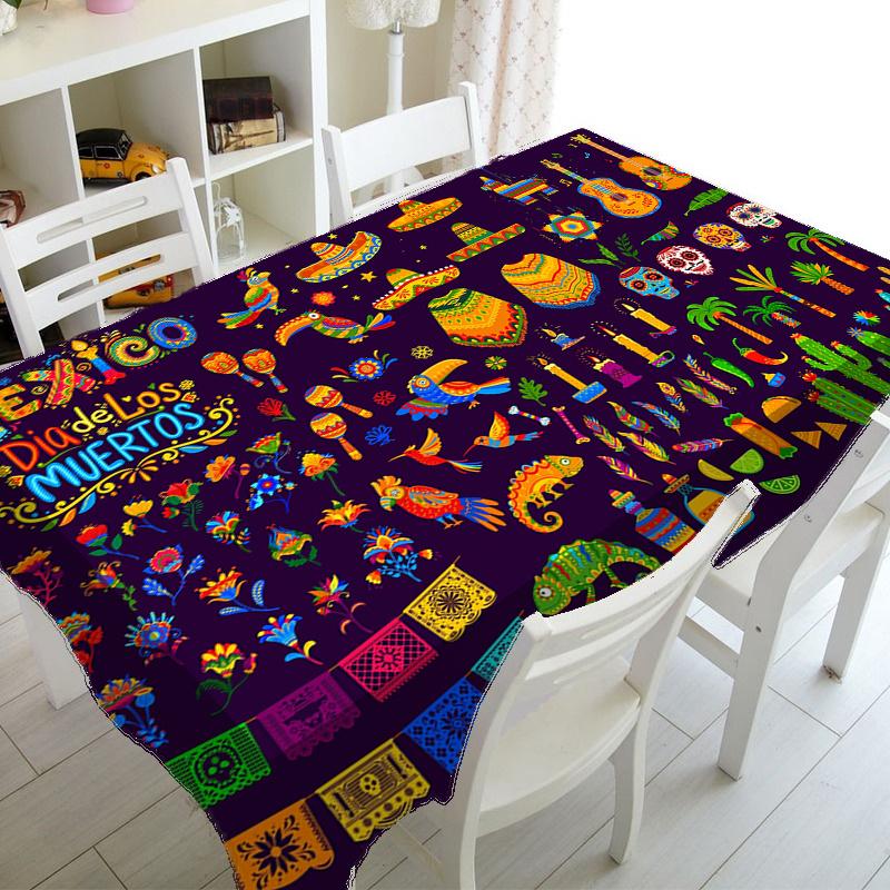 Day of The Dead Rectangle Table Cloth for Table Decor Kitchen Dining Waterproof Reusable Tablecloth for Tables Indoor Outdoor