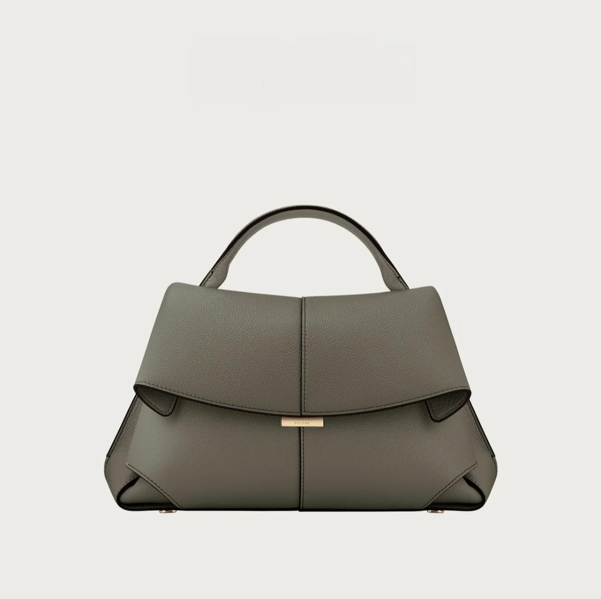 POL Falten-Lächeltasche: Elegante Damen Crossbody- & Umhängetasche für den täglichen Weg Large: 32.5cm x 11cm x 24.5cm gray