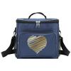 Thermal Organizer Handbag Insulated Lunch Bags Cooler Box for Student Portable Waterproof Camping Storage Boxes Love Printing