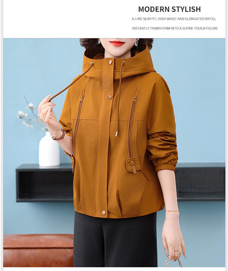 Spring & Autumn Hooded Windbreaker for Middle-Aged and Elderly Women - Plus Size Jacket, Perfect Mother’s Day Gift