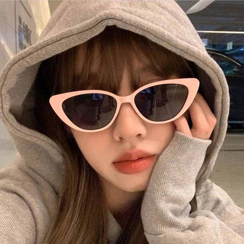 Unisex Retro Cat Eye Sunglasses UV400 Protection Triangle Design Fashion Sun Glasses for Women Outdoor Riding Eyewear