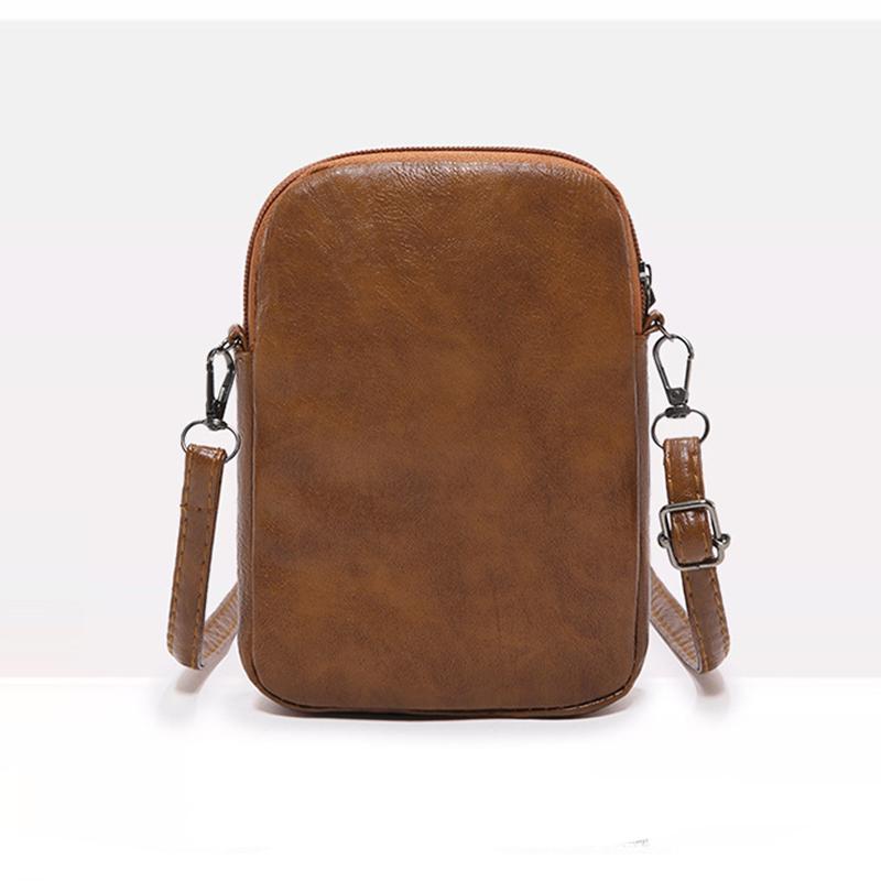 Multifunktionale kleine Umhängetasche aus weichem PU-Leder für Damen, Vintage-Designer, Handy-Geldbörse, kleine Umhängetasche für Damen