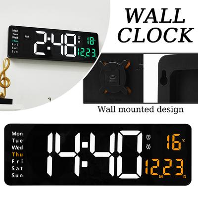 22,8CM Digitale Wanduhr Große LED Wecker Datum Woche Temperatur Duale Alarme Anzeige Helligkeitseinstellung Heimdekoration