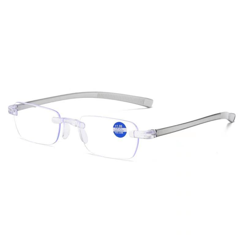New Men Women Rimless Reading Glasses Anti Blue Light Bifocal Far Near Magnification Eyewear Presbyopic Glasses +1.0 +4.0