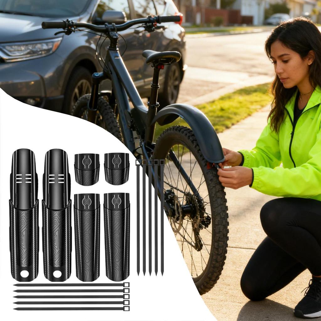 Cycling Mud Guard Front Rear Full Cover Bike Mud Guard Set For Mountain Road Against Splashing Water And Dirt Wheels Electric