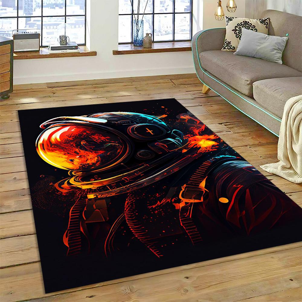 Weltraum Astronaut Universum Raumfahrer Cartoon Teppich Teppich für Zuhause Wohnzimmer Schlafzimmer Sofa Fußmatte Dekor, Kinderbereich Teppich Rutschfest