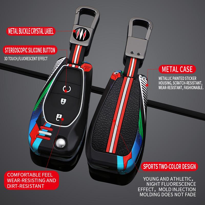 Styling Mouldings Zinc Alloy+Silicone Full  Car Key Case Cover for Chevrolet Cruze Cross Cobalt Captiva Spark Sonic Aveo Tracker