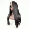 Women Long Straight Wig Middle Part Natural Looking Silky Heat Resistant High Temperature Fiber Ladies Black Brown Synthetic Hair