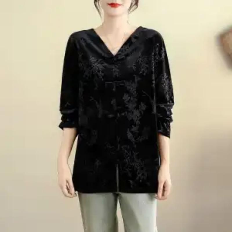 Pulover de Toamnă Iarnă pentru Femei cu Mânecă Lungă, Imprimeu Geometric, Culoare Contrastantă, Gât Rotund, Cămașă de Bază, Top Casual Elegant