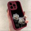 Crystal Rose iPhone Case: Compatible with 13, 14, 15 Pro, 16 Pro Max, and 17 models, offering full coverage protection.