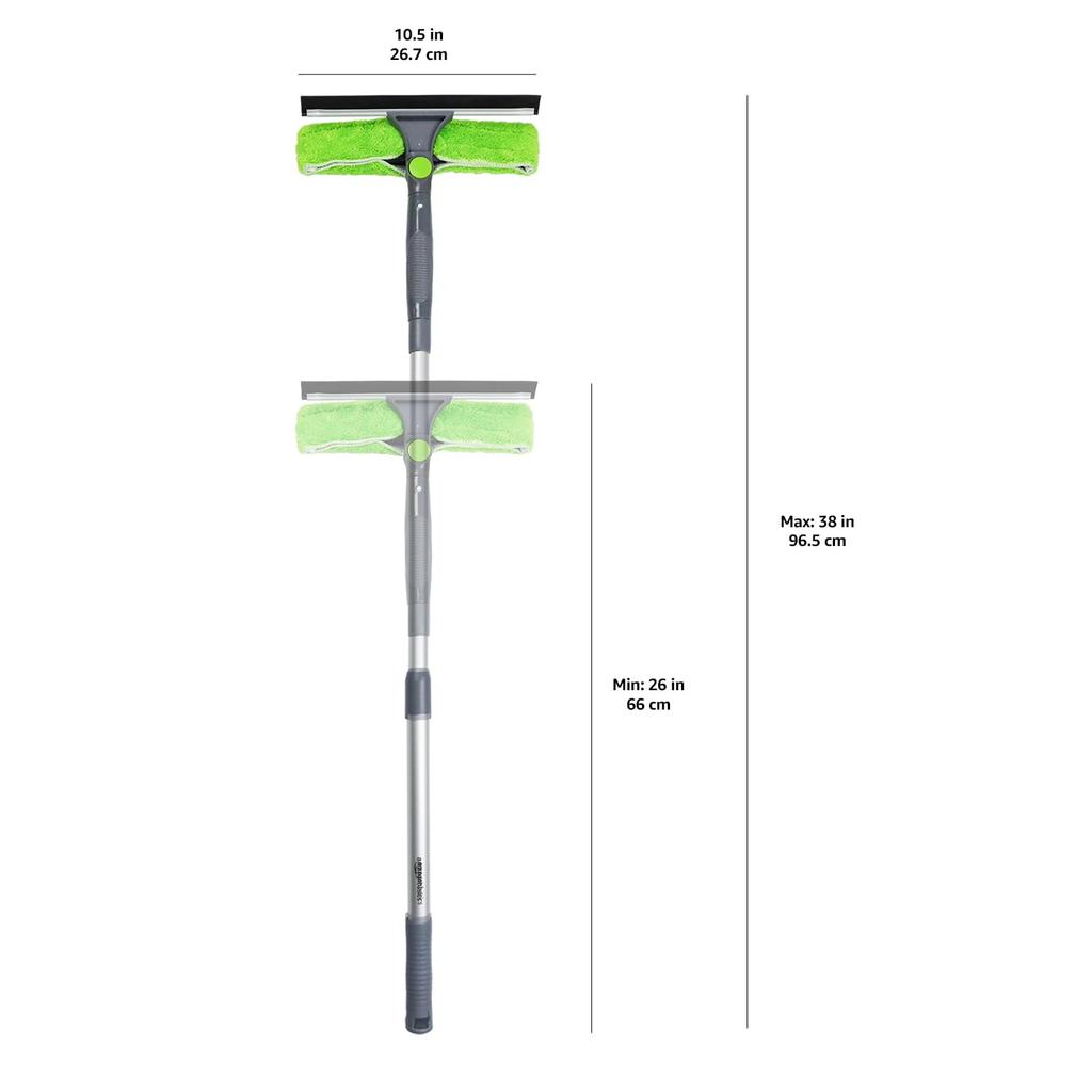 AmazonBasics Window Squeegee with Extendable Swivel 26 x x inches x W x Green Head, 12.8 7.1 (L H),