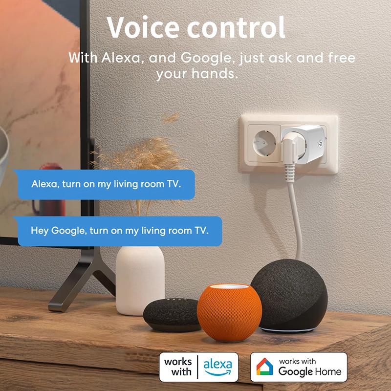 HIMOJO Tuya WIFI + Bluetooth Smart Socket FR Plug Smart Life App Timer Goolge Alexa Voice Control Power Monitor Switch Outlets