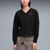 Puma Ess Sports Athleisure V-Neck Pullover Fashion Sweatshirt Women sweatshirt 694093-01