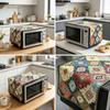 30x90cm Country Style Cotton Linen Microwave Oven Anti Dust Cover