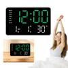 LED Digital Alarm Clock Bedside Alarm Clock Temperature/Date Display Boarderless Wall-mounted Clock Desk Alarm Clock for Bedroom