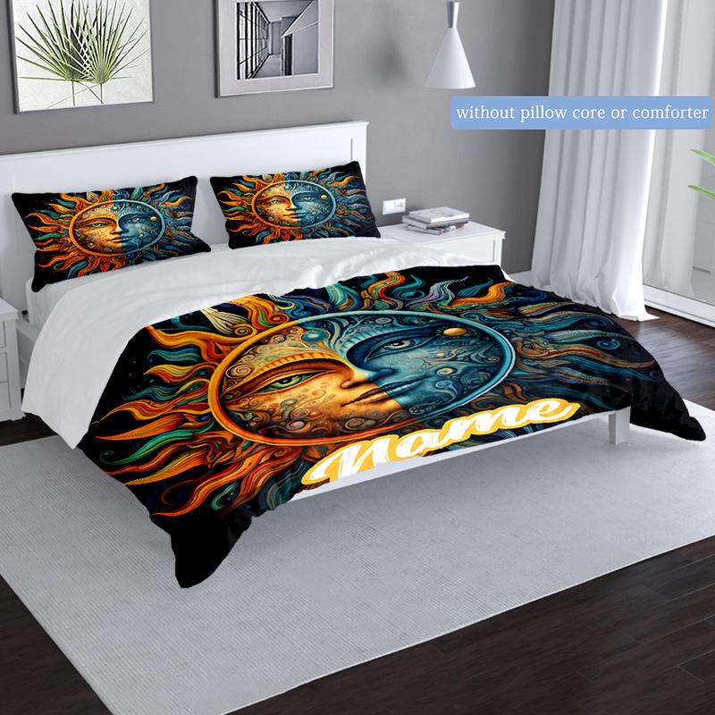 Sunflower Duvet Cover Soft Bedding Set For Bedroomdorm Personalized Name Threepiece Set 1 Duvet Cover And 2 Pillowcases Perfect Gift For All Seasons