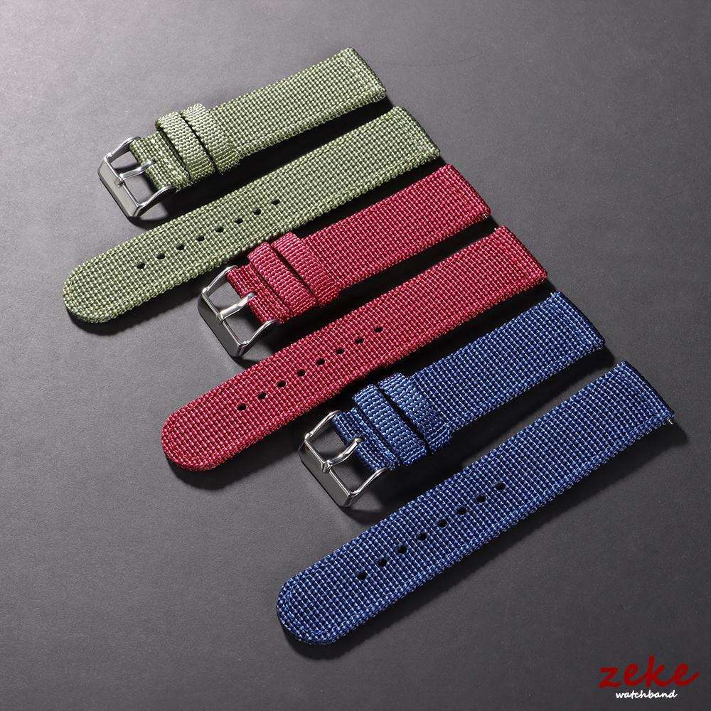 Vävt Nylonklockarmband Dubbelsidigt Nylon 18mm 19mm 20mm 22mm 24mm Klockarmband Snabbkoppling Sport Andningsbar Armbandsrem för Män