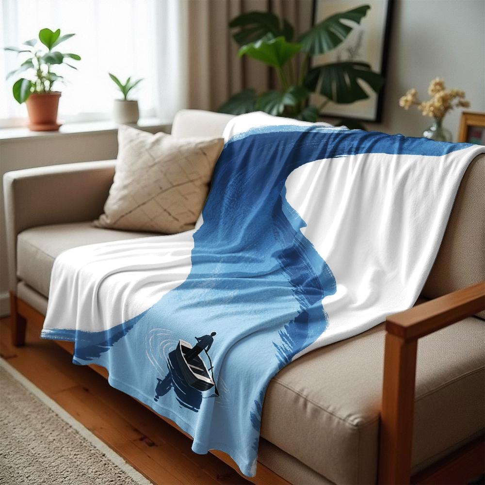 Winding Stream Anime Cartoon Flannel Blanket Soft Warm Throw for Bedroom Sofa Car Kids Holiday Gift