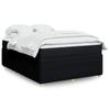 VidaXL Slatted Bed Base with Mattress Black 140x190 Cm Fabric 3285569