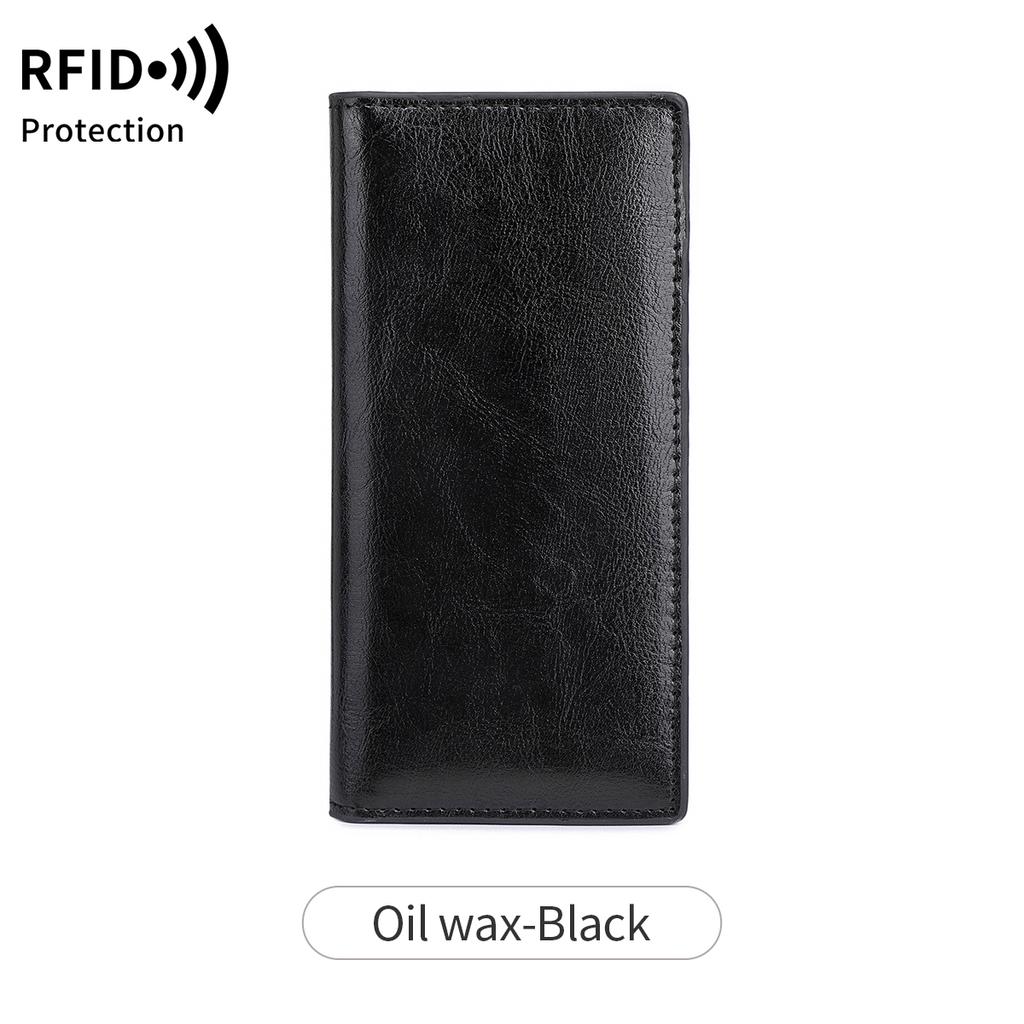 Portefeuille Minimaliste Ultra-fin pour Femme Blocage RFID Porte-cartes de Crédit Pliage Bifold Long Portefeuille pour Femme Couleur Unie Pochette Portable