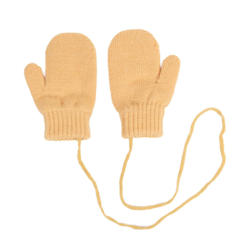 Baby Winter Outdoor Gloves Candy Color Halter Kids Mittens For Children Girls Boys Accessories Warm Knitted Kids Gloves 1-4Y