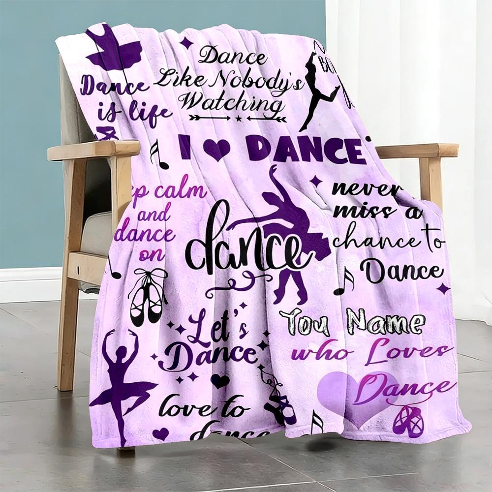 Dancer Personalized Text Blanket Gift Customizable Blanket Durable Comfort for Chair Seaside Nap Picnics Ideal for All Seasons