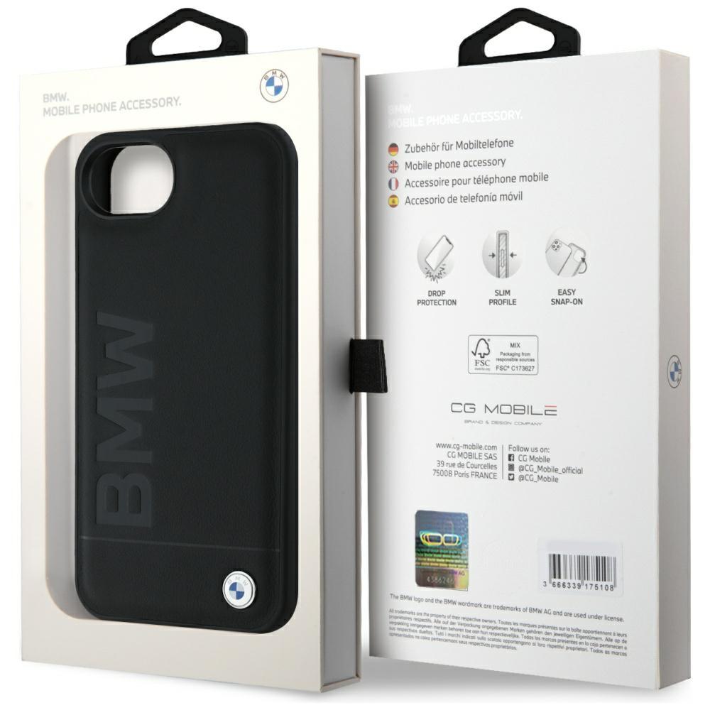 BMW Leather Hot Stamp Case for iPhone 16e / 17e Black
