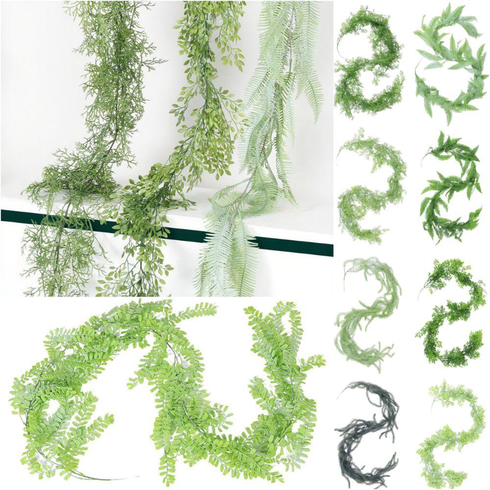 Extra Long Artificial Plant Vine Various Types Wall Hanging Ornament Simulation Fern Leaves Garland DIY Accessories Green