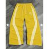 Pantalon de survêtement à rayures rétro avec badge imprimé lettre pour homme - Coupe ample droite - Streetwear - Pantalon décontracté