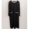 Shop   Women Round Drop Shoulder Loose Fit One Mile Color Block Long Dress Ara W