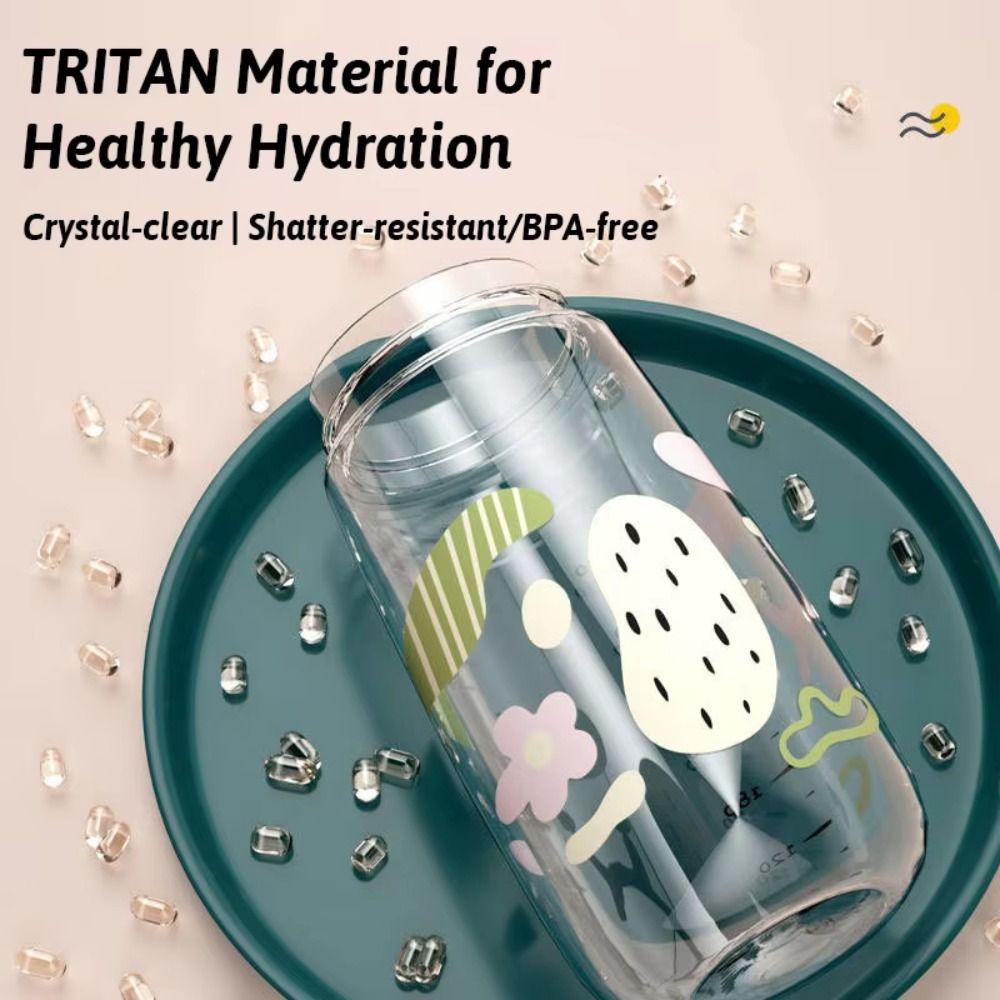 High-capacity Safe Straw Cup With Straw Drinking Cup Cute 500ML Water Bottles  Girl