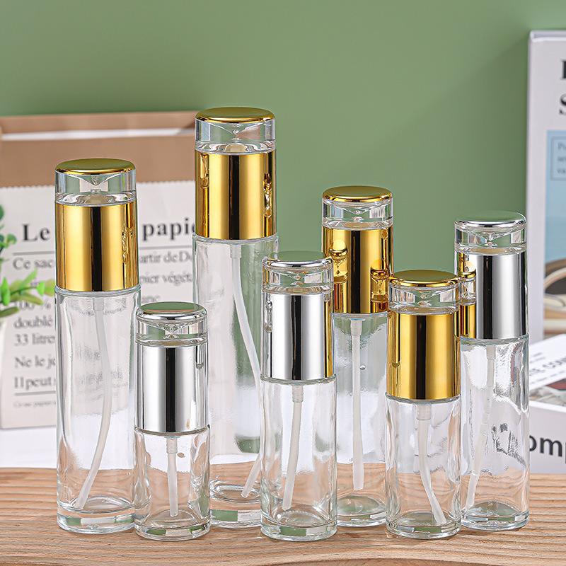 Transparente Glas-Hautpflege-Flaschen-Set: Augencreme, Gesichtscreme, Lotion Spender, Toner Sprühflasche